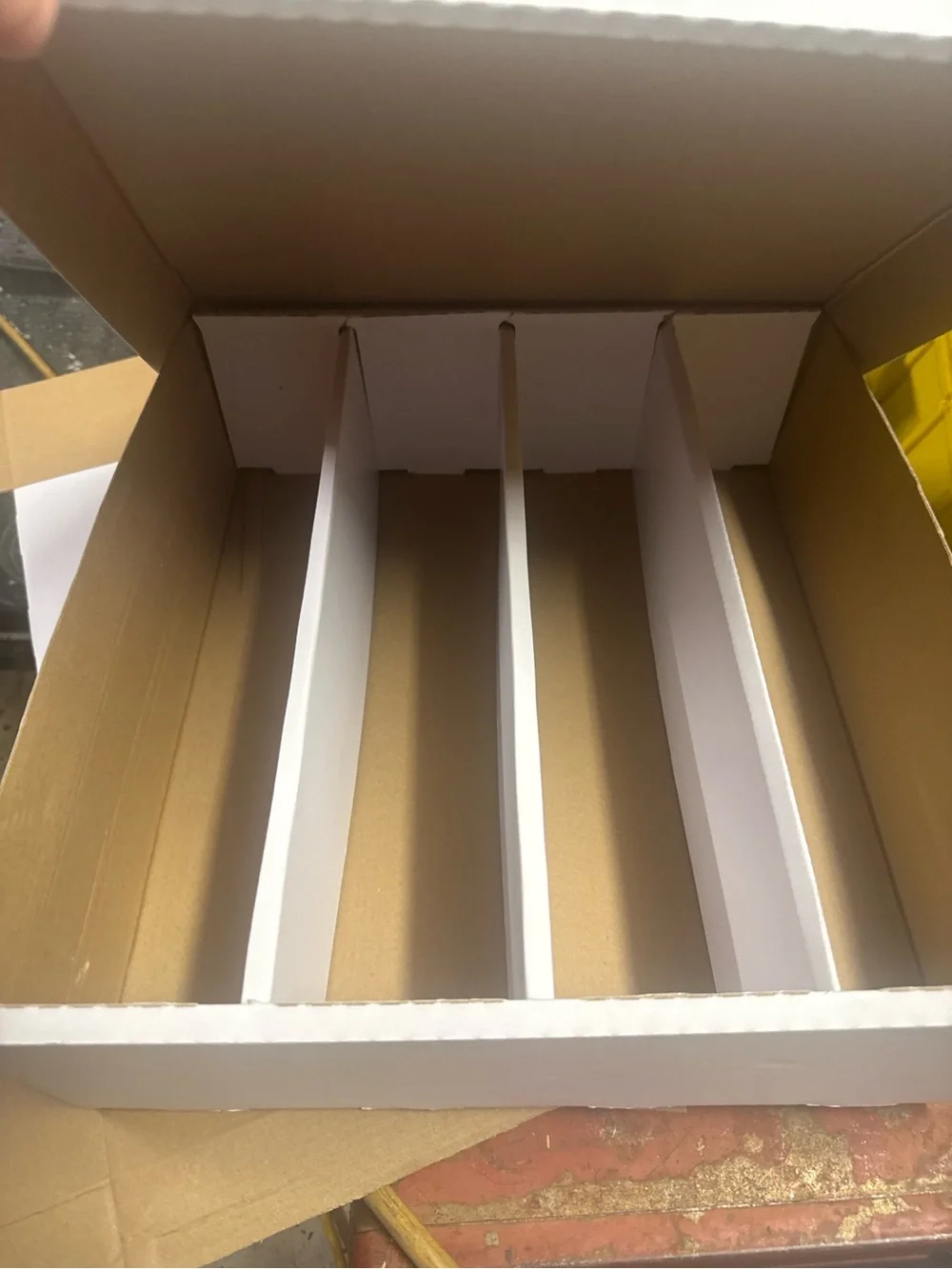 4-row Trading Card Storage - Cardboard Divided Box - Organization